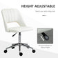 Vinsetto Mid Back Office Chair Velvet Fabric Swivel Scallop Shape Computer Desk Chair, Cream White | The Comfy Couch Canada