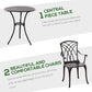 Outsunny 3 Pieces Patio Furniture Set, Outdoor Garden Conversation Set with Coffee Table, 2 Chairs and Umbrella Hole, Brown | The Comfy Couch Canada