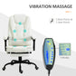 Vinsetto Ergonomic Reclining Office Chair with 7-Point Vibrating Massage, Footrest, Height Adjustable Swivel Executive Chair  White | The Comfy Couch Canada
