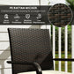 Outsunny 3 Piece Wicker Patio Furniture Set with Stackable Chairs, Washable Cushion, Tempered Glass Top, for Backyard, Brown | The Comfy Couch Canada