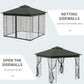 Outsunny 10x10 Steel Patio Gazebo Soft-Top Sun Shelter with 2-Tier Roof & Curtain Sidewalls in Grey | The Comfy Couch Canada