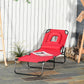 Outsunny Adjustable Sun Lounger with Reading Hole Folding Outdoor Recliner Seat for Beach Camping Red | The Comfy Couch Canada