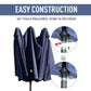 Outsunny Twin Canopy Patio Umbrella: 15ft Blue Outdoor Sunshade with Steel Table & Lift Crank | The Comfy Couch Canada
