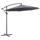 Outsunny Offset Patio Umbrella: 10ft Deluxe Banana Hanging Sunshade Crank Cross Base Grey | The Comfy Couch Canada