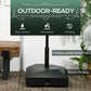 Outsunny 132lb Patio Umbrella Base with Wheels: Heavy Duty Outdoor Market Stand for Garden & Backyard, Black | The Comfy Couch Canada