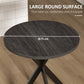 HOMCOM 29" Round Black Dining Table Contemporary Kitchen Furniture Steel Legs for Modern Home Small Spaces | The Comfy Couch Canada