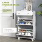 HOMCOM Compact Slim Shoe Storage 2 Flip Drawers Adjustable Shelves for 8 Pairs White Shoe Cabinet Organizer for Entryway | The Comfy Couch Canada