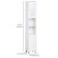 kleankin Tall Narrow Bathroom Cabinet: Freestanding Tower with Mirror, Adjustable Shelves & Space-Saving Design, White Elegant Unit | The Comfy Couch Canada