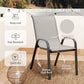 Outsunny 3 Pieces Bistro Set, Small Patio Furniture Set with Stackable Mesh Chairs, Glass Table for Garden, Balcony, Light Grey | The Comfy Couch Canada