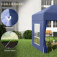 Outsunny 6.6x6.6ft Blue Pop Up Party Tent - Outdoor Folding Gazebo Canopy with Side Walls | The Comfy Couch Canada