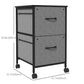 Vinsetto Fabric File Vault: Vertical 2-Drawer Cabinet with Hanging Rails for Stylish Office Document Storage, Dark Grey | The Comfy Couch Canada