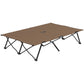 Outsunny 76" Two Person Folding Camping Cot Outdoor Portable Double Cot Wide Military Sleeping Bed w/ Carrying Bag Khaki | The Comfy Couch Canada