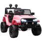 Aosom 12V Electric Truck, Off Road Electric Pickup with Remote Control, Adjustable Speed, Ride on Car for Kids, Pink | The Comfy Couch Canada
