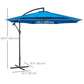 Outsunny 10ft Banana Hanging Rattan Set Sun Shade Patio Umbrella Cantilever Blue | The Comfy Couch Canada