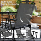Outsunny 5 Pieces Outdoor Patio Dining Set with Glass Top Table and 4 Mesh Folding Chairs, Small Outdoor Patio Furniture, Grey | The Comfy Couch Canada