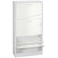 HOMCOM Slim High Gloss White Shoe Storage Cabinet 3 Flip Drawers Adjustable Shelves Organizer for 15 Pairs | The Comfy Couch Canada