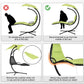 Outsunny Floating Chaise Lounge Chair with Canopy Umbrella Arc Stand Outdoor Patio Furniture Grey | The Comfy Couch Canada