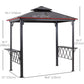 Outsunny Hardtop Grill Gazebo Outdoor BBQ Canopy with Utensil Hooks Double Vented Roof Coffee | The Comfy Couch Canada