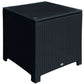 Outsunny Rattan Wicker Side Coffee Table w Glass Top Outdoor Patio Furniture Black | The Comfy Couch Canada