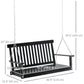 Outsunny 2-Seater Patio Swing Chair, Fir Wooden Porch Swing with Slatted Design, Hanging Chains for Outdoor, Garden, Black | The Comfy Couch Canada