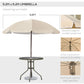 Outsunny 6PC Patio Dining Set Outdoor Furniture with Umbrella Round Table 4 Folding Chairs Cream-white | The Comfy Couch Canada
