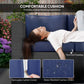 Outsunny Deluxe 3 Seat Rattan Wicker Sofa Garden Outdoor Patio Furniture with Cushion, Navy Blue | The Comfy Couch Canada