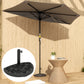 Outsunny Half Umbrella Base, 21 lbs Concrete Half Umbrella Stand Outdoor Umbrella Base with Flower-Leaf Design, Patio Umbrella Stand for Outdoor Lawn Poolside, Black | The Comfy Couch Canada
