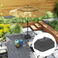 Outsunny Fillable Patio Umbrella Base, Heavy Duty Outdoor Umbrella Stand Base Patio Umbrella Stand, Filled Up to 53lbs with Stand or 44lbs with Water for Deck Poolside, Black | The Comfy Couch Canada