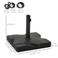 Outsunny Square Solidity: Cement Parasol Base, Outdoor Garden Patio Umbrella Stand Holder, Fits Φ32mm Φ38mm Φ48mm Pole, Black Finish | The Comfy Couch Canada