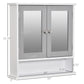 Kleankin White Over Toilet Cabinet: Wall Mounted Bathroom Storage with Double Mirrored Doors & Interior Mirror | The Comfy Couch Canada