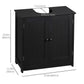 HOMCOM Black Under Sink Vanity: Pedestal Bathroom Cabinet with 2 Doors & Shelf for Compact Storage | The Comfy Couch Canada