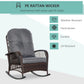 Outsunny Outdoor PE Rattan Rocking Chair, Patio Wicker Recliner Rocker Chair with Soft Cushion, for Garden Backyard Porch, Grey | The Comfy Couch Canada