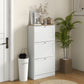 HOMCOM Modern Shoe Storage Cabinet 3 Flip Drawers Adjustable Shelves Organizer for 18 Pairs White | The Comfy Couch Canada