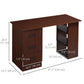 HOMCOM 47" Walnut Home Office Desk with 3-Tier Storage Shelves & Drawers - Elegant Study Writing Table | The Comfy Couch Canada
