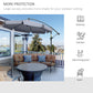 Outsunny 9FT Offset Cantilever Patio Umbrella: Dark Grey Easy Tilt Cross Base 8 Ribs UV Protection Outdoor Sun Shade | The Comfy Couch Canada