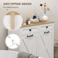HOMCOM Tilt Out Laundry Cabinet, Bathroom Storage Cabinet with 2 Removable Baskets and 2 Drawers, White.