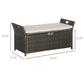 Outsunny 2-In-1 Outdoor PE Rattan Storage Bench, 27 Gallon Patio Wicker Furniture, Basket Box with Handles and Cushion Cream | The Comfy Couch Canada