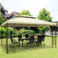 Outsunny 10x13ft Steel Gazebo Sun Shelter Patio Outdoor Party Event Canopy Vented Roof Cream White.