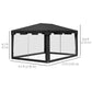 Outsunny 10x13ft Outdoor Gazebo Party Tent Sun Shade Canopy with Mesh Sidewalls Dark Grey | The Comfy Couch Canada