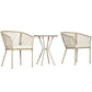 Outsunny 3 Pieces Patio Furniture Outdoor PE Rattan Bistro Set w/ Seat Cushions, Glass Table for Garden, Backyard, Beige | The Comfy Couch Canada