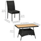 Outsunny 5PC Rattan Patio Dining Set Wicker Table 4 Chairs Cushioned Seats Cream | The Comfy Couch Canada