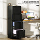 HOMCOM 4 Drawer Filing Cabinet with Lock, Office Storage Cabinet with Adjustable Hanging Bars for A4 Letter Size Files, Black | The Comfy Couch Canada
