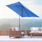 Outsunny 6.5x10ft Rectangle Aluminum Tilt Patio Umbrella Garden Market Parasol Outdoor Sunshade Canopy with Crank(Blue) | The Comfy Couch Canada