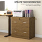 Vinsetto 2 Drawer File Cabinet with Lock, Office Filing Cabinet, Hanging Bar for Letter Size, Home Office, Light Brown | The Comfy Couch Canada