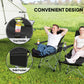 Outsunny Set of 2 Reclining Camping Chair with Foot Rest, Folding Camping Chair w/ Headrest, Cup Holder, Storage Bag, Black | The Comfy Couch Canada