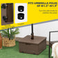 Outsunny 3-in-1 Outdoor Umbrella Base with Wheels, Side Table, Planter Box, 175lbs Heavy Duty Patio Umbrella Stand, Brown | The Comfy Couch Canada