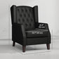 HOMCOM Faux Leather Armchair, Modern Accent Chair with Thick Padding for Living Room, Bedroom, Home Office, Black | The Comfy Couch Canada
