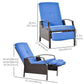 Outsunny Wicker Recliner Chair Sofa Patio Furniture Outdoor Chair Rattan Relaxing Lounge Seat Garden Adjustable Armchair Dark Brown | The Comfy Couch Canada