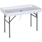 Outsunny 4ft Folding Picnic Table, Fish Fillet Cleaning Table, Camping Party Desk with Sink, White | The Comfy Couch Canada