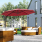 Outsunny 10ft Cantilever Patio Umbrella with 360å¡ Rotation, Crank & Cross Base for Garden Deck Pool Backyard, Wine Red | The Comfy Couch Canada